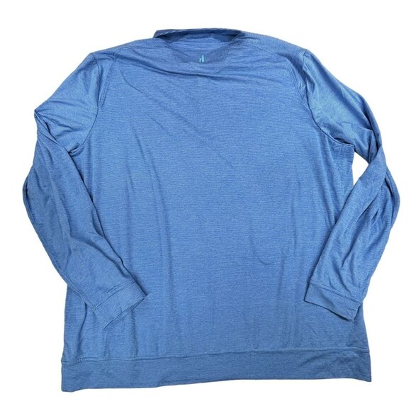 Johnnie-O Shirt Men's XXL Blue Striped Quarter-Zip Pullover Performance Golf - Picture 4 of 9